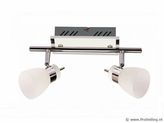 4 x led plafondlamp – 2 spots – hl7192l – 2 x 4w max – 4000k – neutraal wit – zilver - afbeelding 3 van  4