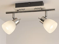 4 x led plafondlamp – 2 spots – hl7192l – 2 x 4w max – 4000k – neutraal wit – zilver - afbeelding 2 van  4