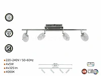 4 x led plafondspot – hl7164l – 5w – 4000k – neutraal wit – zilver - afbeelding 4 van  4
