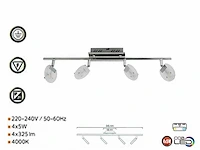 4 x led plafondspot – hl7164l – 5w – 4000k – neutraal wit – zilver - afbeelding 3 van  4