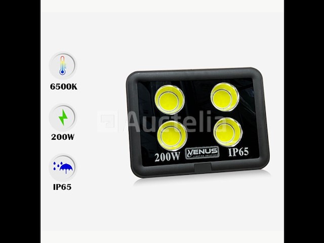 4 x led schijnwerper 200w – 6500k koud wit – ip65 waterdicht – 20.000 lm – cob – buiten/binnen - afbeelding 1 van  5