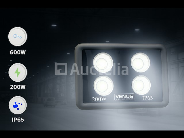 4 x led schijnwerper 200w – 6500k koud wit – ip65 waterdicht – 20.000 lm – cob – buiten/binnen - afbeelding 2 van  5