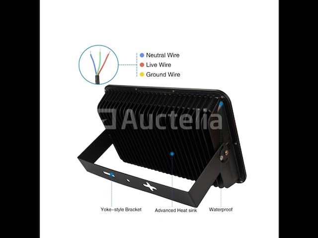 4 x led schijnwerper 200w – 6500k koud wit – ip65 waterdicht – 20.000 lm – cob – buiten/binnen - afbeelding 5 van  5