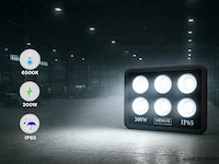 4 x led schijnwerper 300w – 6500k koud wit – ip65 waterdicht – 30.000 lm – cob – buiten/binnen - afbeelding 1 van  5