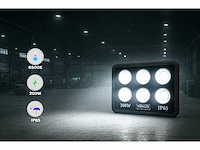 4 x led schijnwerper 300w – 6500k koud wit – ip65 waterdicht – 30.000 lm – cob – buiten/binnen - afbeelding 1 van  5