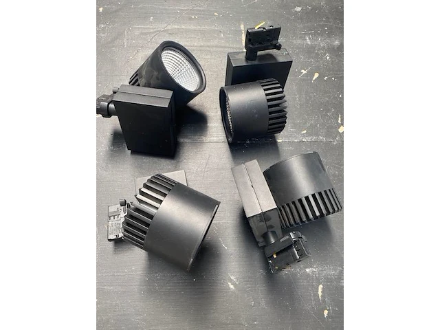 4 x led spot - 50 watt - 3 fase - zwart - afbeelding 1 van  3