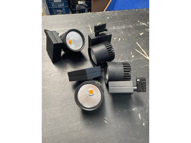 4 x led spot - 50 watt - 3 fase - zwart - afbeelding 2 van  3