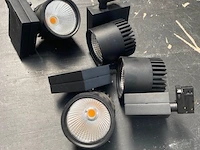 4 x led spot - 50 watt - 3 fase - zwart - afbeelding 2 van  3