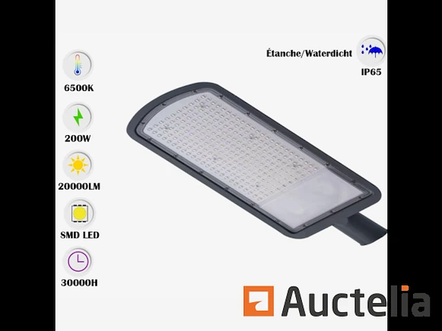 4 x led straatverlichting 200w - 6500k koud wit - afbeelding 4 van  5