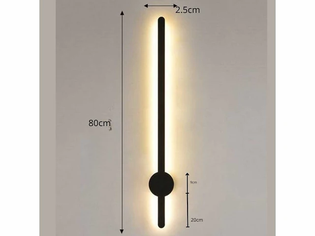 4 x led wandlamp 22w - 80 cm - warm white 3500k (sw-189) - afbeelding 4 van  4