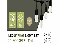 4 x lichtsnoer 10m - koppelbaar - met 20 led-lampjes - ip65 waterdicht - afbeelding 2 van  4