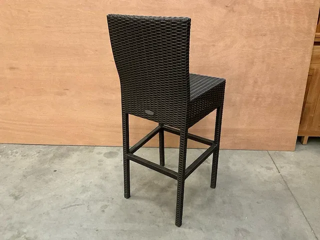 4 x luxury lounge wicker barstoel platte draad java brown - afbeelding 2 van  4