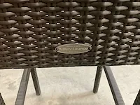 4 x luxury lounge wicker barstoel platte draad java brown - afbeelding 4 van  4