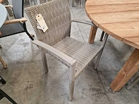 4 x luxury lounge wickerstoel stapelbaar platte draad antique kobo - afbeelding 1 van  5