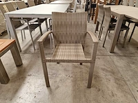 4 x luxury lounge wickerstoel stapelbaar platte draad antique kobo - afbeelding 3 van  5