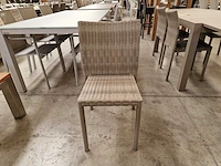 4 x luxury lounge wickerstoel stapelbaar platte draad antique kobo - afbeelding 2 van  4