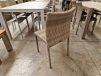 4 x luxury lounge wickerstoel stapelbaar platte draad antique kobo - afbeelding 3 van  4