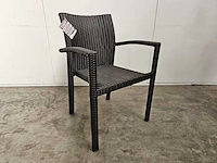 4 x luxury lounge wickerstoel stapelbaar platte draad java brown - afbeelding 1 van  4