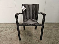 4 x luxury lounge wickerstoel stapelbaar platte draad java brown - afbeelding 2 van  4