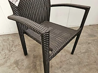4 x luxury lounge wickerstoel stapelbaar platte draad java brown - afbeelding 4 van  4