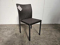 4 x luxury lounge wickerstoel stapelbaar platte draad java brown - afbeelding 1 van  4