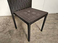 4 x luxury lounge wickerstoel stapelbaar platte draad java brown - afbeelding 4 van  4