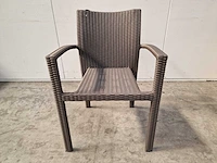 4 x luxury lounge wickerstoel stapelbaar platte draad taupe - afbeelding 2 van  4