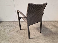 4 x luxury lounge wickerstoel stapelbaar platte draad taupe - afbeelding 3 van  4