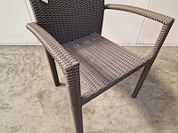 4 x luxury lounge wickerstoel stapelbaar platte draad taupe - afbeelding 4 van  4