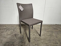 4 x luxury lounge wickerstoel stapelbaar platte draad taupegrijs - afbeelding 1 van  4