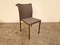 4 x luxury lounge wickerstoel taupegrijs - afbeelding 1 van  4