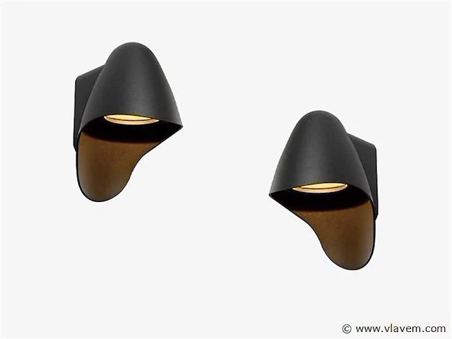 4 x macan wand lamp dimbaar zwart - afbeelding 1 van  6