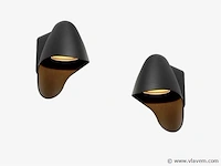 4 x macan wand lamp dimbaar zwart - afbeelding 1 van  6