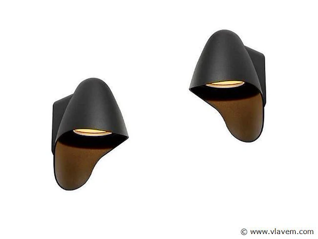 4 x macan wand lamp dimbaar zwart - afbeelding 4 van  6