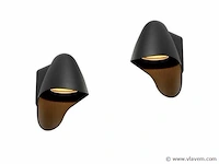 4 x macan wand lamp dimbaar zwart - afbeelding 4 van  6