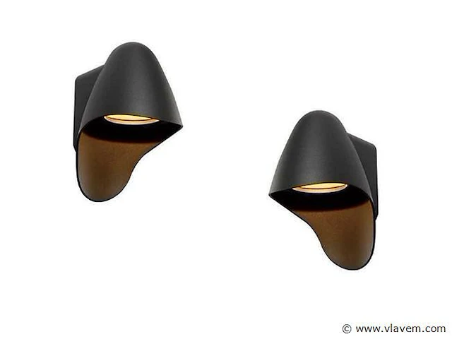 4 x macan wand lamp dimbaar zwart - afbeelding 1 van  6