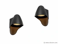 4 x macan wand lamp dimbaar zwart - afbeelding 6 van  8