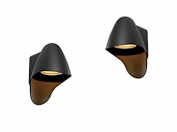 4 x macan wand lamp dimbaar zwart - afbeelding 4 van  7