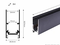 4 x magnetische opbouwrail 20mm 48v - 3 meter - afbeelding 5 van  5