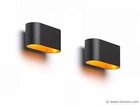 4 x maka wand lamp zwart/goud