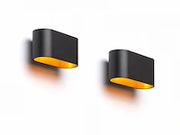 4 x maka wand lamp zwart/goud - afbeelding 2 van  10