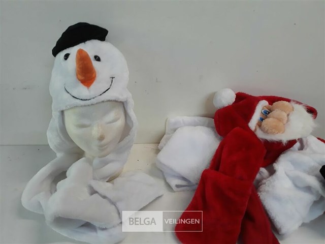 4 x muts-sjaal-wanten 3 in 1 2 assorti - afbeelding 3 van  3