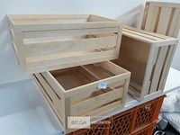 4 x opbergkist hout 40x26x16 cm - afbeelding 3 van  3