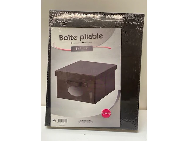 4 x opvouwbare opbergdozen + deksel - l35 x b28 x h18 cm. - lederlook - 2 bruin, 2 rood - afbeelding 2 van  2