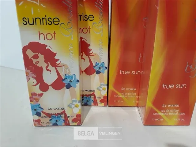 4 x parfum voor dames 100 ml sunrise hot + true sun - afbeelding 3 van  3