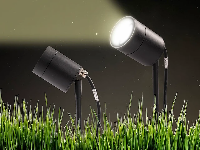 4 x prikspot tuinlamp gu10 fitting zand zwart draaibaar waterdicht - afbeelding 2 van  6