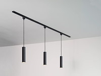 4 x railspot gu10 decoratief hanglamp cilinder 24cm zand zwart - afbeelding 1 van  8