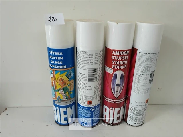 4 x riem spray, 2 x stijfsel, 2 x ruitenreiniger - afbeelding 1 van  3