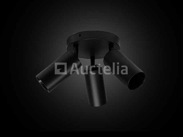 4 x ronde opbouwarmatuur gu10 – 3 draaibare – zwart – aluminium – ø150 mm – ip20 - afbeelding 1 van  5