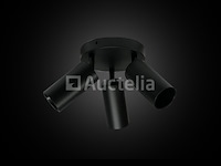 4 x ronde opbouwarmatuur gu10 – 3 draaibare – zwart – aluminium – ø150 mm – ip20 - afbeelding 1 van  5